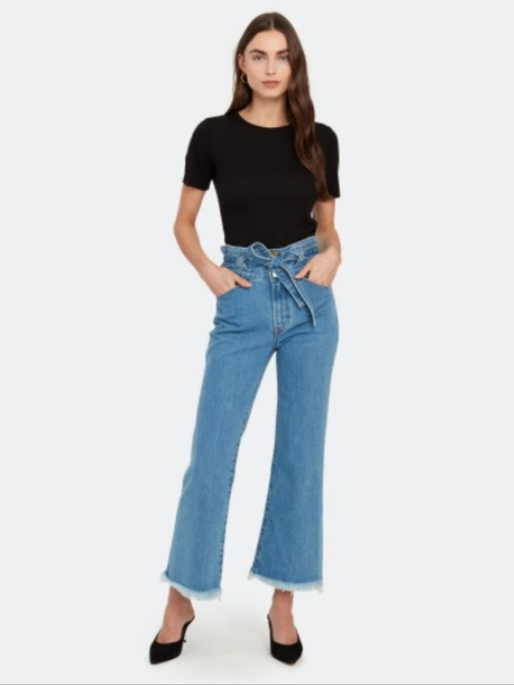 J Brand Sukey Crop Wide Leg Jeans Belted High Rise NWT Size 27